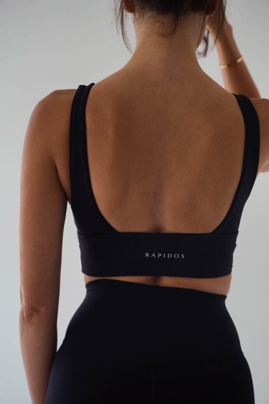 Open back sport bra